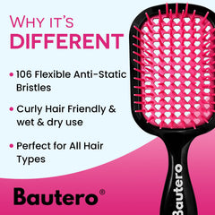 Bautero ergonomic lightweight handle provides comfortable grip during styling.