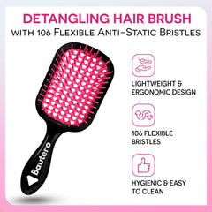 Bautero flexible-bristles close-up aiding knot removal with minimal breakage.