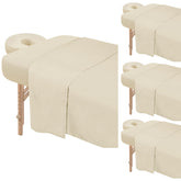 Bavlesfuire 4-set microfiber massage table sheets beige for durable studio use