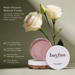 Bayfree Multi Glow Balm on eyes adds a gentle glow to lids.