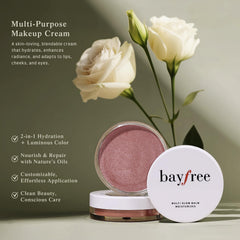 bayfree Multi Glow Balm lip color application adds subtle, hydrating tint