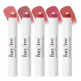 bayfree tinted lip balm plumper pump application showcases portable lip color on the go