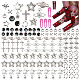 BBATT-HAPPY 134pcs nail charms package shows a sparkling mix for creative nail art.