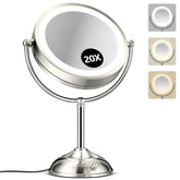 BBP 20x magnifying mirror front-lit for precise grooming.