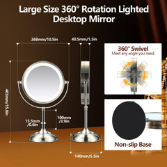 BBP three-color LED lighting modes for adaptive makeup illumination.