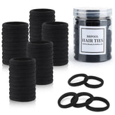 BBPOOL 50pcs black hair ties container keeps hair ties organized and reusable.