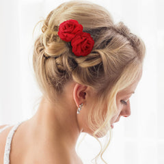 BBTO mexican flower clip rose red for vibrant party or bridal styling