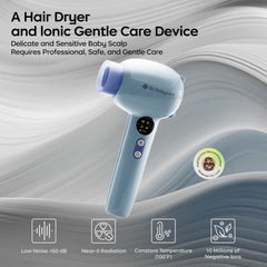 Bc Babycare Gentle Cordless Hair Dryer with concentrated nozzle for smooth frizz control.