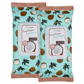 B.C Beauty Concepts makeup remover wipes coconut towelettes close-up showing gentle cleansing action