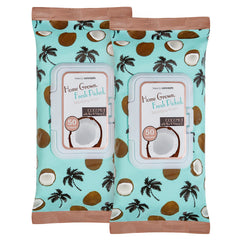 B.C Beauty Concepts makeup remover wipes coconut towelettes close-up showing gentle cleansing action