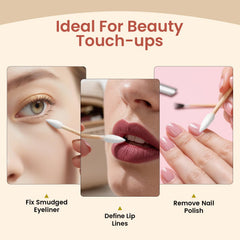 Bcowos double pointed tips closeup showcases precise application for makeup and crafts.