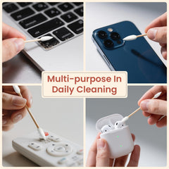 Bcowos premium material cotton tip highlights skin-friendly, durable cotton swab for delicate tasks.