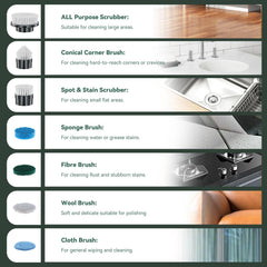 BCQDOL spin-scrubber sponge brush for wiping windows and damp surfaces.