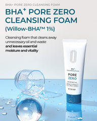 BE THE SKIN BHA+ Pore Zero foam lather demonstrates gentle cleansing for sensitive skin