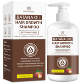 Beadlamey Root Activator Batana Oil Shampoo bottle promoting fuller-looking hair