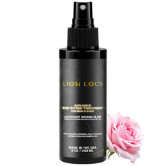 Beard Gains Lion Locs Rosewater Spray bottle delivering deep hydration for locs.