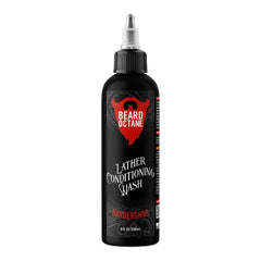Beard Octane Barbershop Beard Wash 8oz bottle shows a clean beard routine.