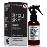 Beardbrand Sea Salt Spray bottle shows lightweight texture and natural shine