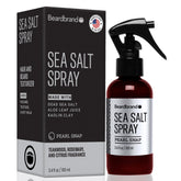 Beardbrand Sea Salt Spray texture close-up showing beach-grit finish and natural matte look.