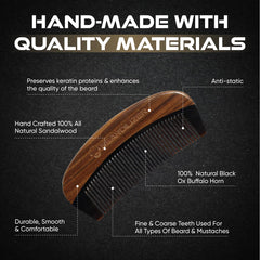 Beardilizer Premium Beard Comb anti-static teeth smoothing frizz