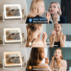 Bearolve vanity mirror smart touch panel simplifies power, color, and brightness control.