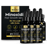 Beaueli minoxidil dropper applying solution to scalp for targeted hair growth.