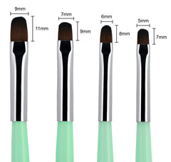 Beaute Galleria nylon hair brushes ensure smooth gel and polish application.
