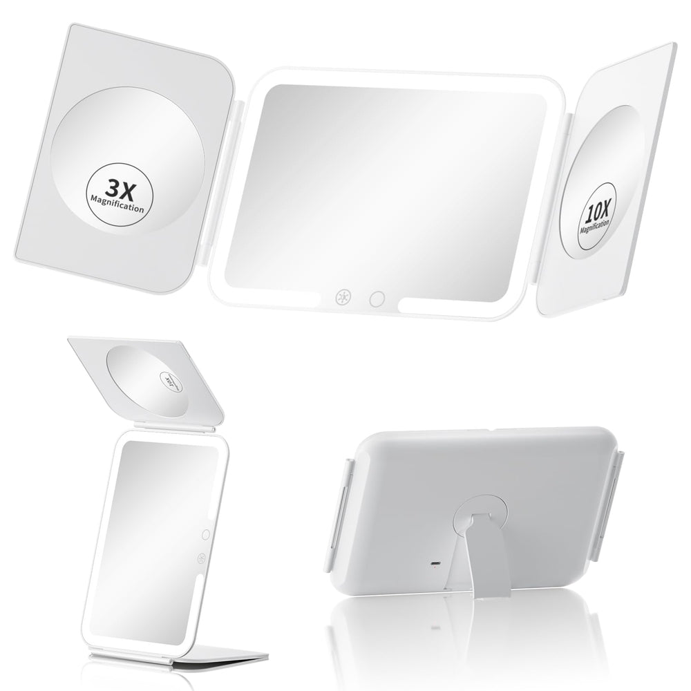 Beautifive trifold travel mirror folded design for compact storage and quick setup