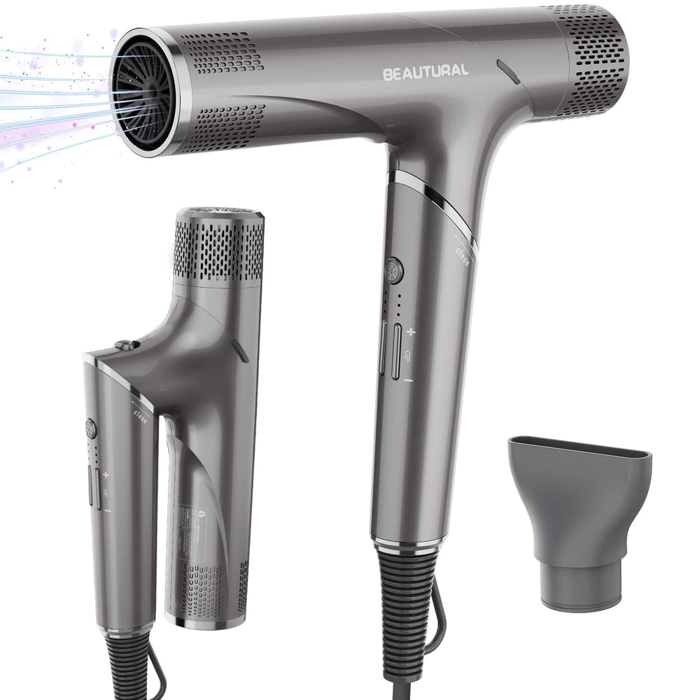 BEAUTURAL hair dryer dual voltage worldwide use, travel-ready compact styling image.