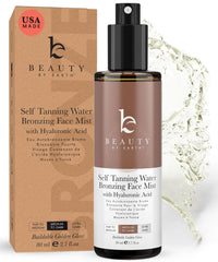 Beauty by Earth Bronzing Face Tanner Spray Mist bottle front for an easy, natural-looking glow.