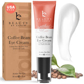 Beauty by Earth caffeine eye cream US-made tube closeup showing quality packaging for refreshed under-eyes