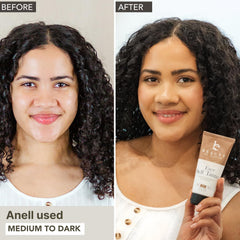 Beauty by Earth Face Tanner application swatch demonstrates smooth blending for an even tone.