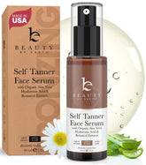 Beauty by Earth Face Tanner Serum bottle close-up for a natural glow