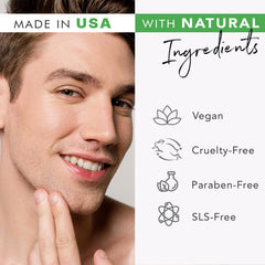 Beauty by Earth product bottle shows light natural scent for soothing cleansing.