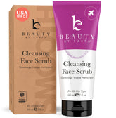Beauty by Earth facial scrub exfoliator in a US-made bottle for gentle organic exfoliation.