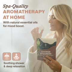 Beauty by Earth lavender shower steamers with botanicals offering spa-like experience.
