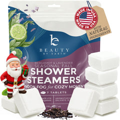 Beauty by Earth Lavender Shower Steamers front pack for calming aromatherapy.