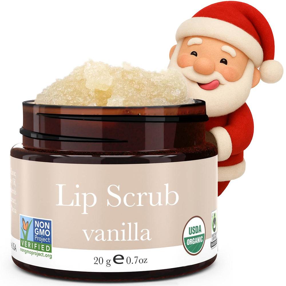 Beauty by Earth lip scrub vanilla tub, smooth texture for gentle exfoliation.