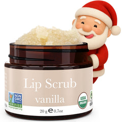 Beauty by Earth lip scrub vanilla tub, smooth texture for gentle exfoliation.
