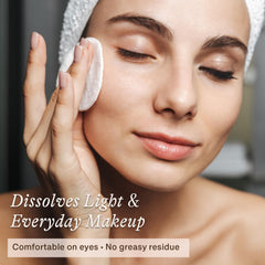 Beauty by Earth makeup remover pump-cap demonstrates easy, mess-free application