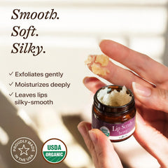 Beauty by Earth natural ingredients lip scrub berry packaging highlights USA-made quality.