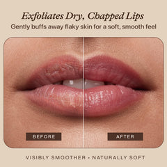 Beauty by Earth organic lip scrub vanilla ingredients highlighted for natural nourishment.