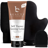 Beauty by Earth self-tanner lotion bottle for natural, streak-free color