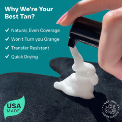Beauty by Earth self-tanner mousse mitt enables mess-free blending.