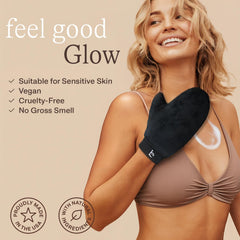 Beauty by Earth self-tanner shade swatches medium to dark showing natural sunless glow.