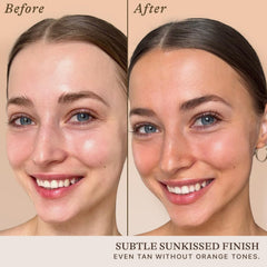Beauty by Earth self tanning drops face application demonstrates easy streak-free daily gradual tan
