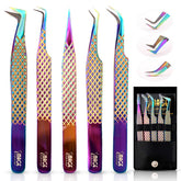 Beauty Insight 90-degree volume tweezers for precise lash fan placement with rainbow coating