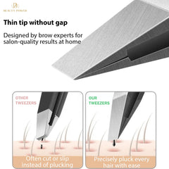 Beauty Power German stainless steel tweezers emphasizing rust-resistance and lasting durability