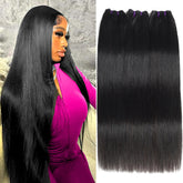 Beauty Queen 3 Bundles straight Brazilian weave closeup shows premium weft and natural shine.