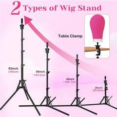 Beauty Star adjustable wig stand height 14.5 to 24.8 inches for demos